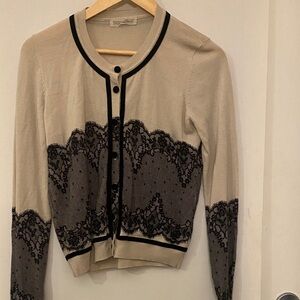 Twin-Set by Simona Barbieri - Crème and Black Lace Cardigan